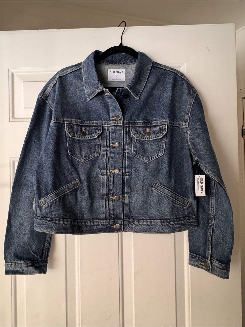 Old Navy Medium Blue Denim Jacket with Chest Pockets